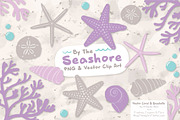 Lavender Vector Seashells, an Illustration by Amanda Ilkov (Thumbnail 1 of 5)