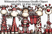 Whimsical Christmas Giraffe Clipart, an Illustration by Canvas Craft (Thumbnail 1 of 6)