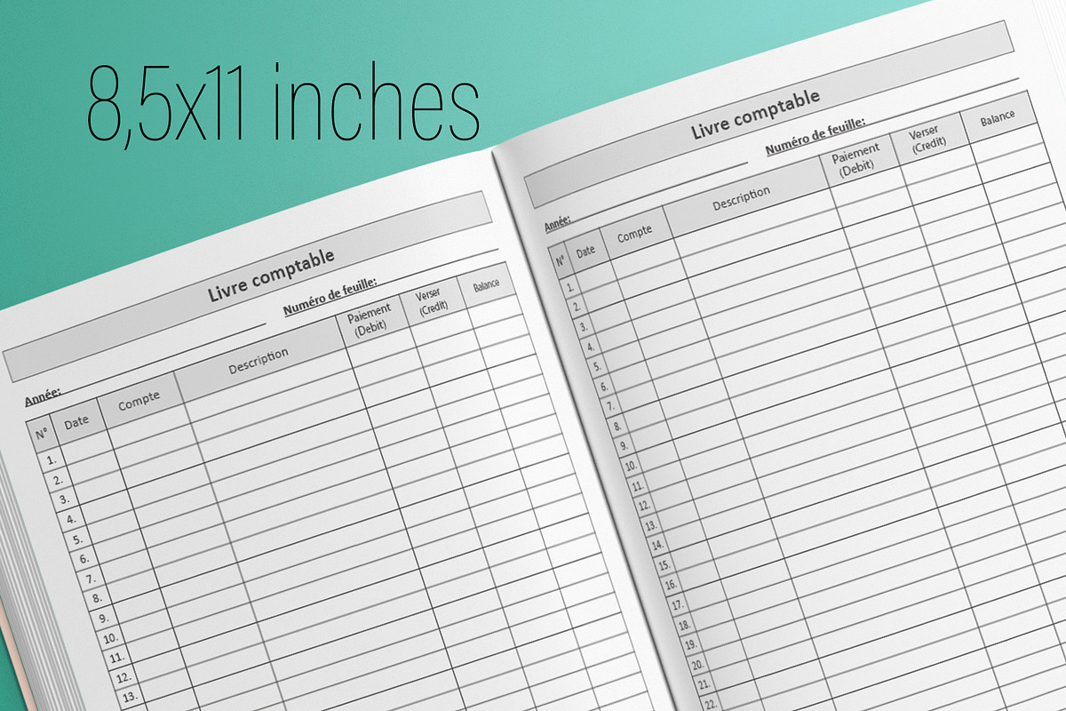 French Accounting Ledger Interior, a Templates & Theme by MatiArtShop (Photo 2 of 2)