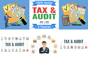 Auditing, Tax, Accounting Concepts, a Finance Illustration by TAlex