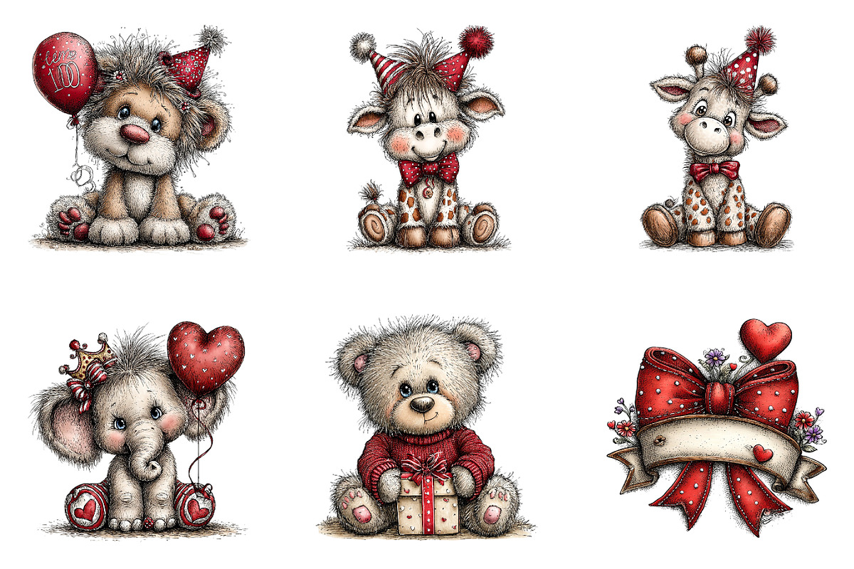 Whimsical Birthday Clipart Birthday, an Illustration by CreationArt (Photo 4 of 6)