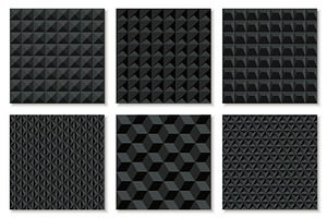 Black seamless geometric 3d textures, a Pattern Graphic by ExpressShop