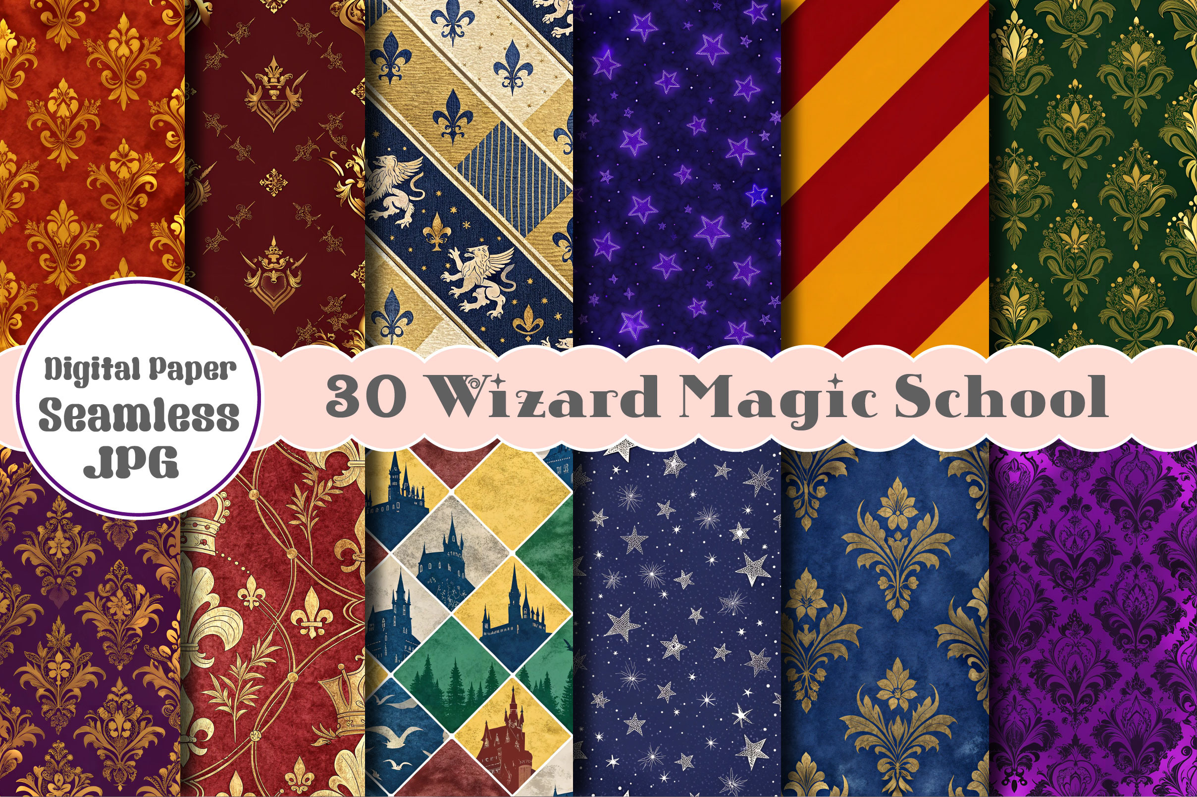 Wizard Magic School Digital Pattern, a Pattern Graphic by Wow Magic
