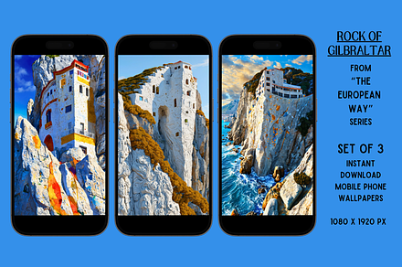 Mobile Phone Wallpapers (Gibraltar), a Wallpaper Graphic by Shisa Images