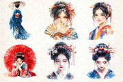 Beautiful Japanese Geisha Girl PNG, an Illustration by DreamCafeArt (Thumbnail 2 of 7)