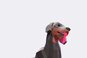 Low Poly Dachshund Dog