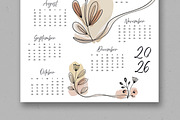 Minimal Floral Wall Calendar 2026, a Stationery Template by ContestDesign (Thumbnail 3 of 3)