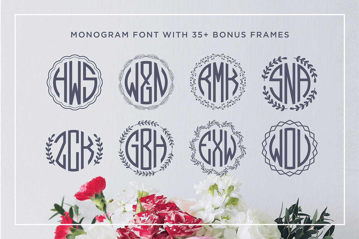 Circle Monogram Font, a Font by Leslie Ray (Photo 2 of 6)