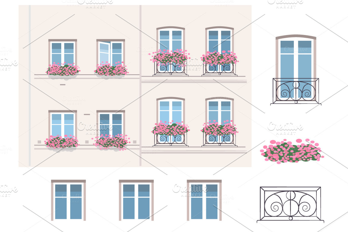 12 building facades. VECTOR, a Food Illustration by Natalka Dmitrova art (Photo 6 of 14)