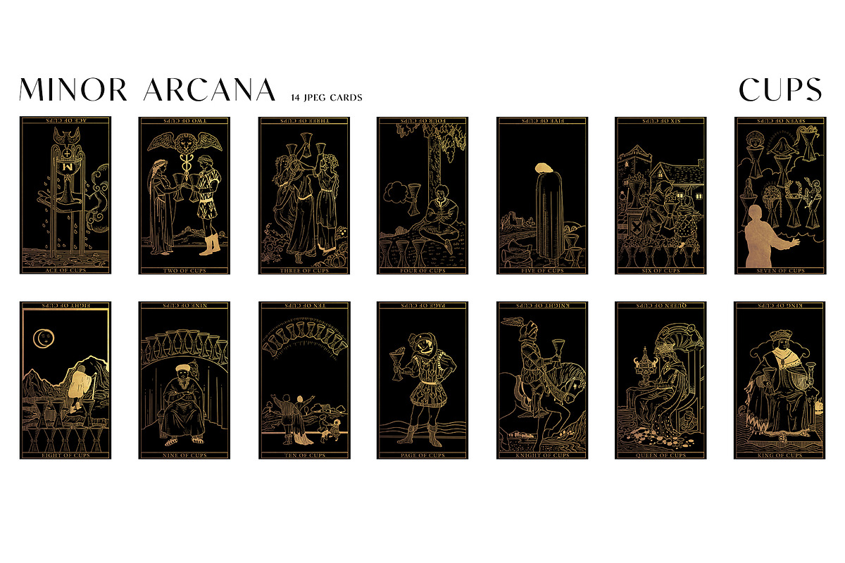 Tarot Deck 78 Cards - Golden Night, an Object Illustration by Kaleriia | Creative Market for 78 Printable Tarot Cards Free