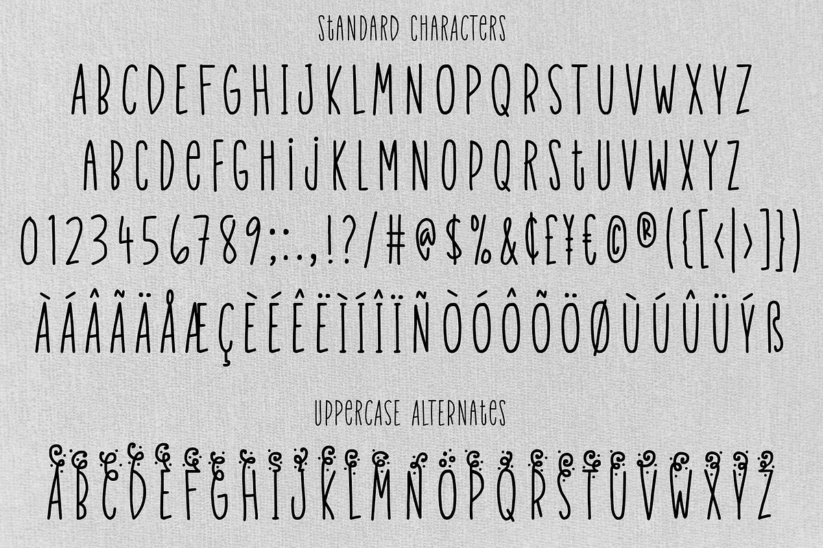 Velvet Pants: tall, narrow caps font preview 2