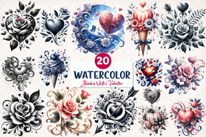 Black & White Valentine Sublimation, an Illustration by SinaCreation