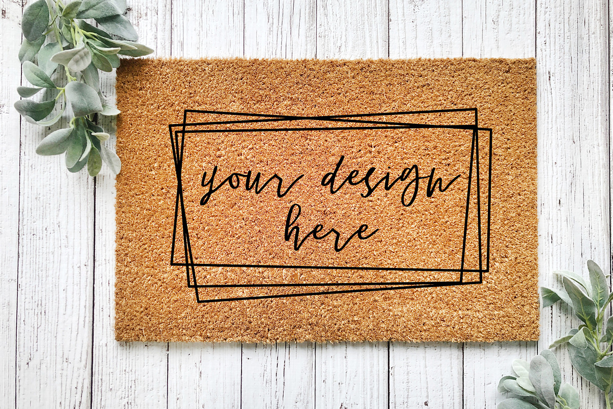 Coir Doormat Mockup Flatlay Rug Mock, a Household Mockup by Affinity Grove