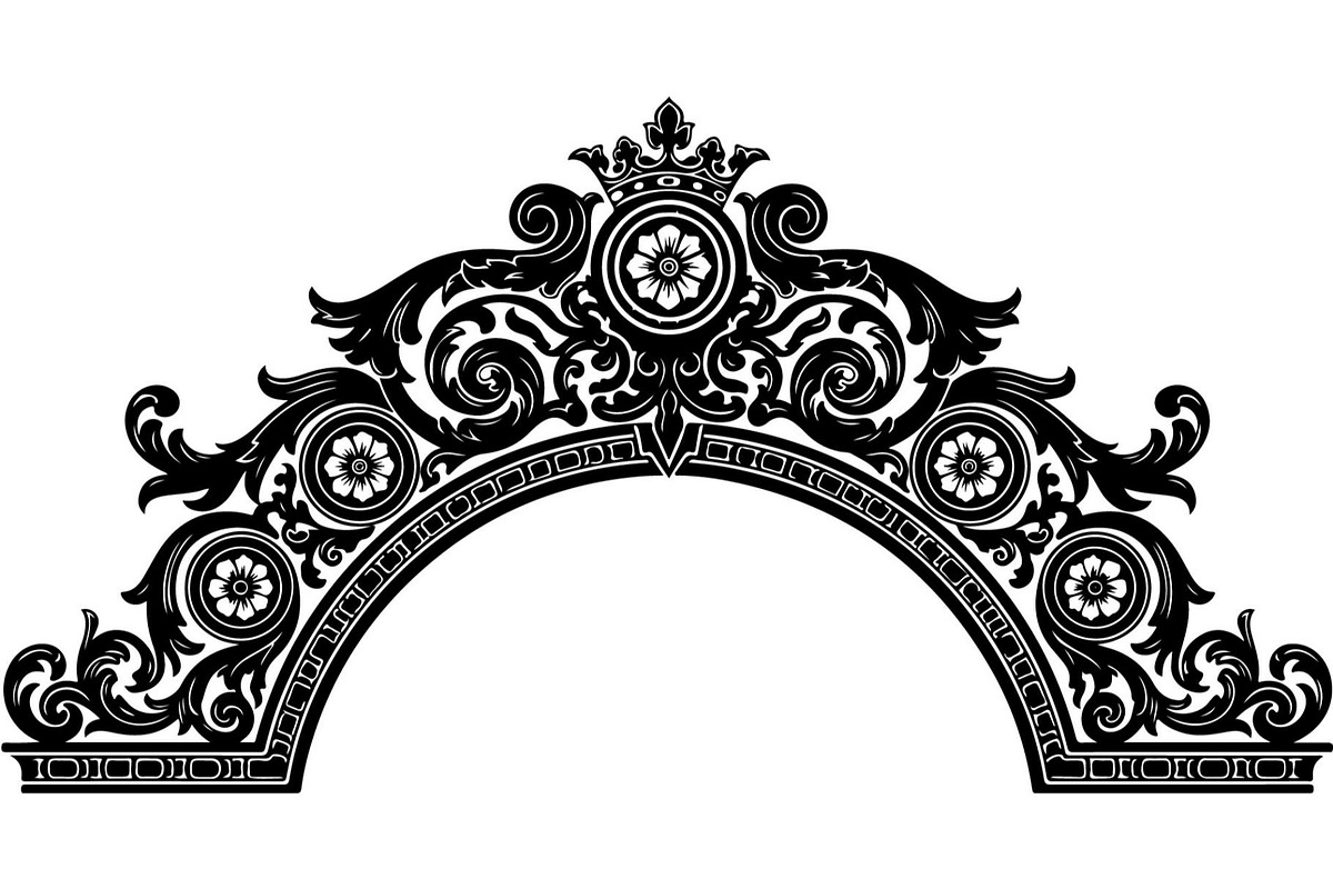 Ornamental Floral Arch Engraving, a Decorative Illustration by Designer_Momina (Photo 11 of 21)