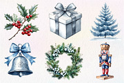 Silver Christmas Watercolor Clipart, an Illustration by Dream Creation (Thumbnail 6 of 7)