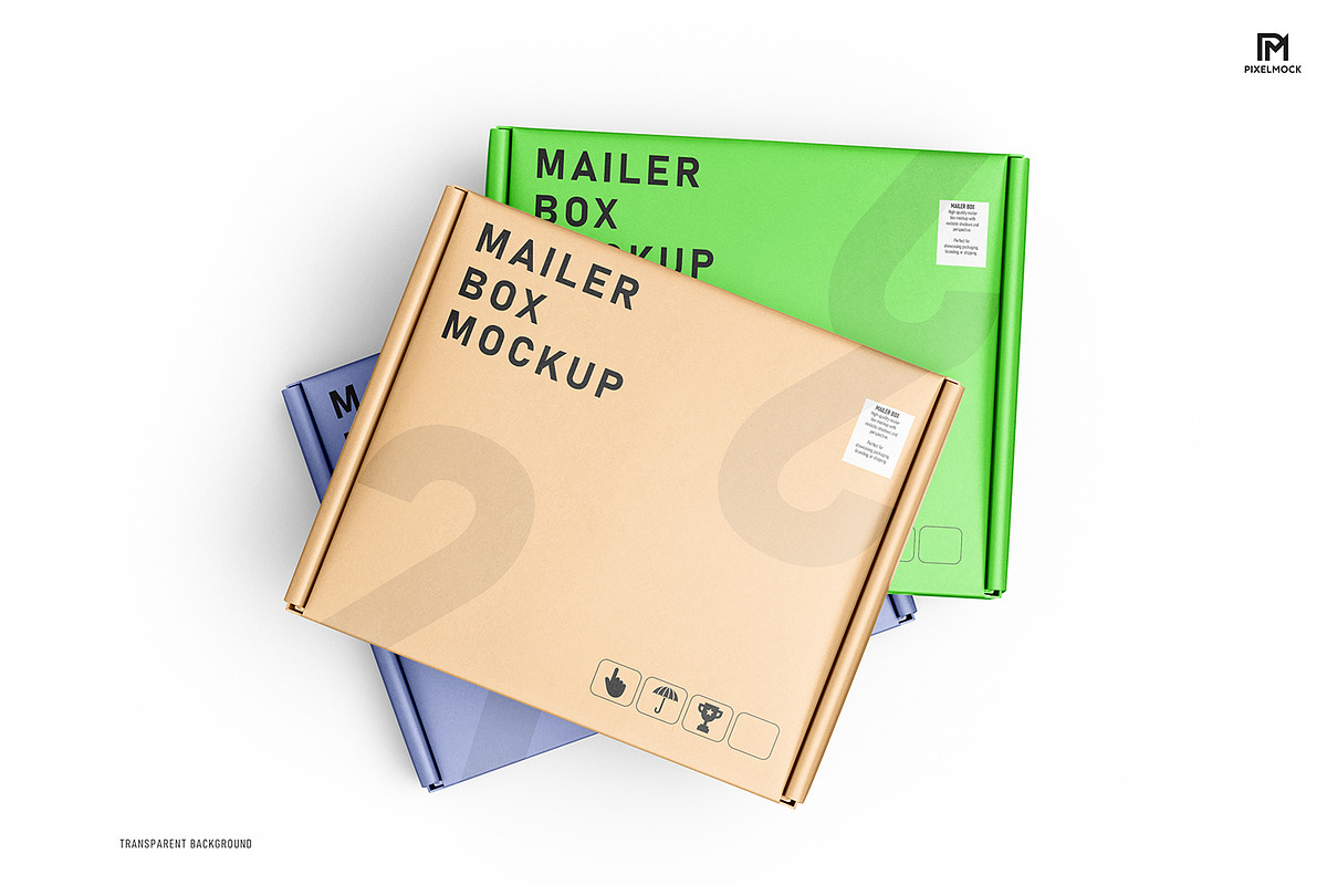 Square Kraft Mailer Box Mockup Set, a Packaging Mockup by pixelmock (Photo 15 of 19)