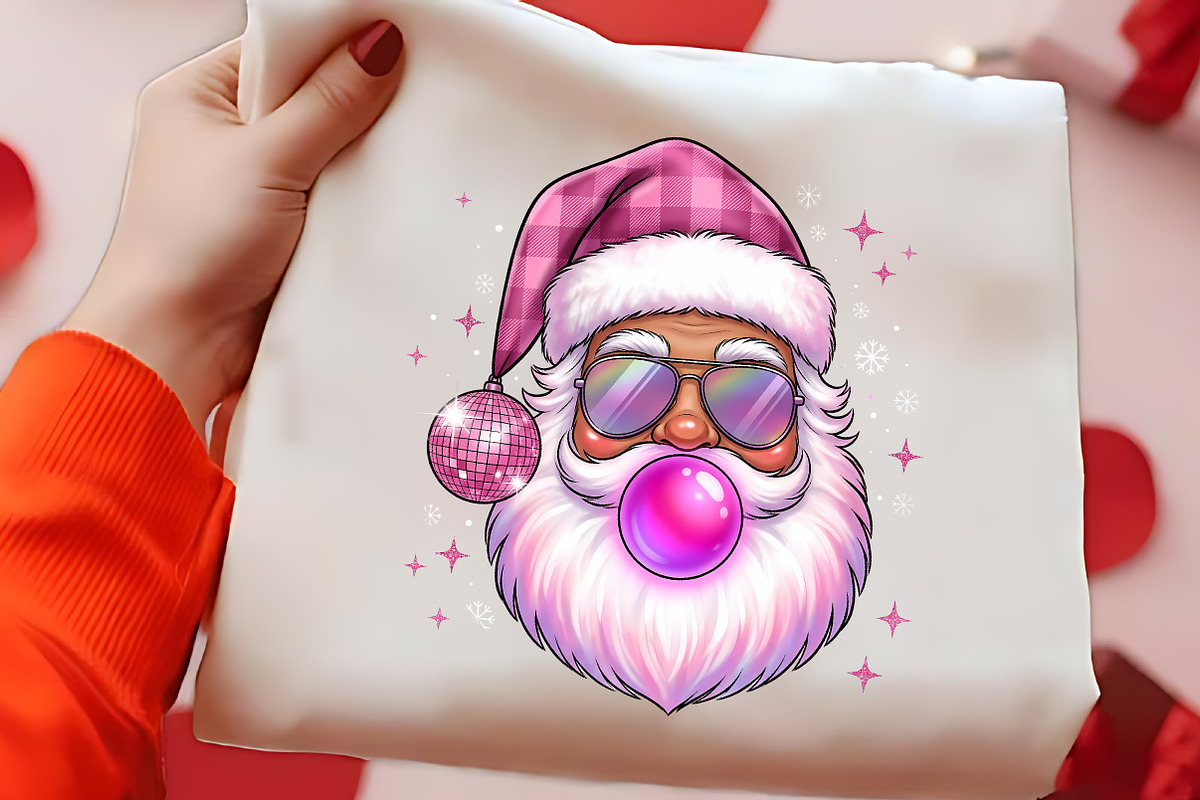 Retro Pink Santa Claus PNG Clipart, a Seasonal Illustration by CrexoraLab (Photo 2 of 4)