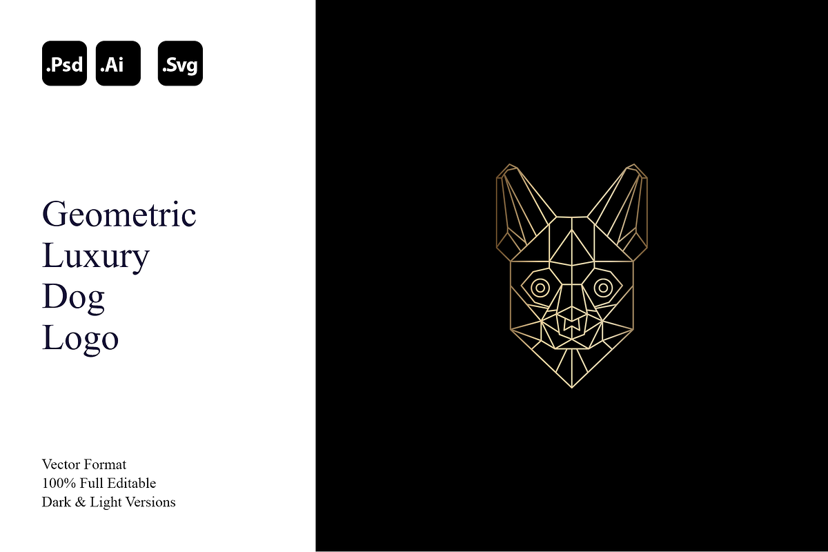 Geometric Luxury Dog Logo, a Branding & Logo Template by Luxury Logos (Photo 1 of 4)