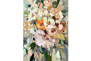 Abstract floral still life, a, an Illustration by Valenty