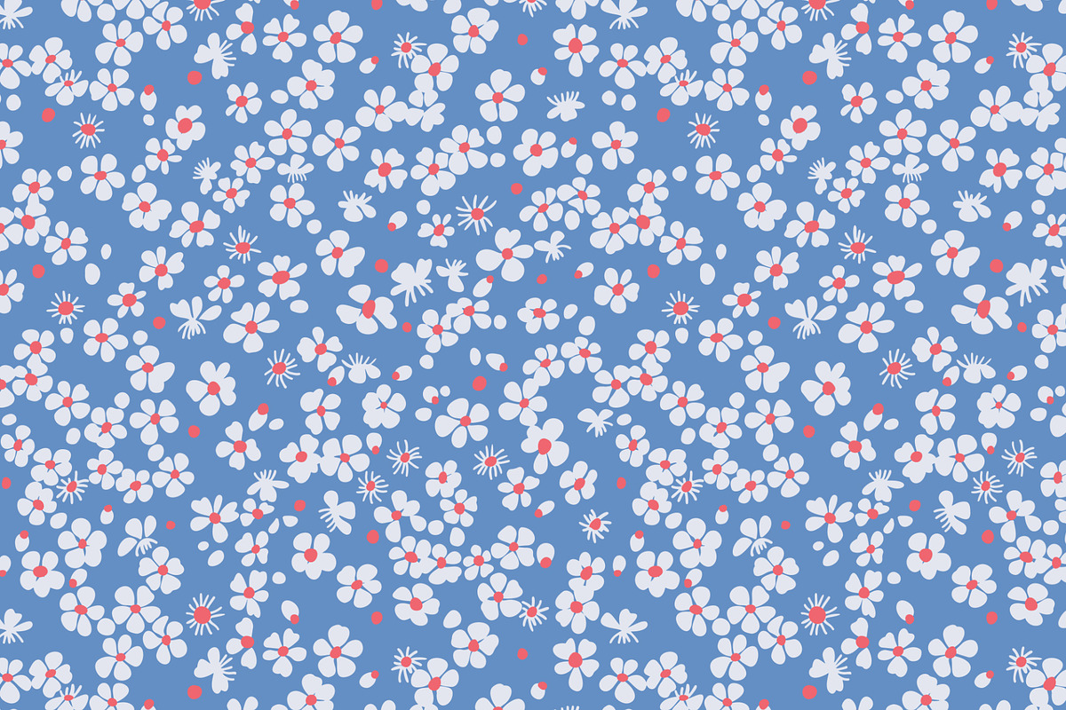 Blooming cherry.Vector set 4 pattern, a Pattern Graphic by GALAKAM (Photo 5 of 6)