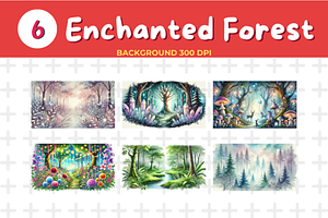 Watercolor Enchanted Forest Backgrou