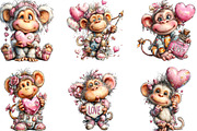 Valentines Day Monkey Sublimation, an Illustration by Designking (Thumbnail 3 of 5)