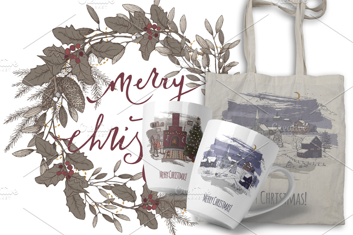 50% OFF Vintage Christmas collection, a Decorative Illustration by Quetzal Art (Photo 8 of 8)