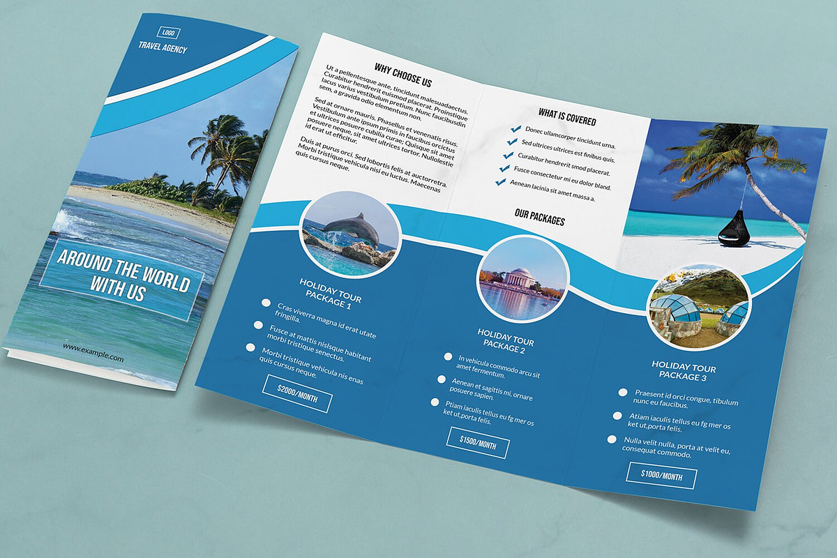 TriFold Travel Agency Brochure, a Brochure Template by retrographix (Photo 4 of 4)