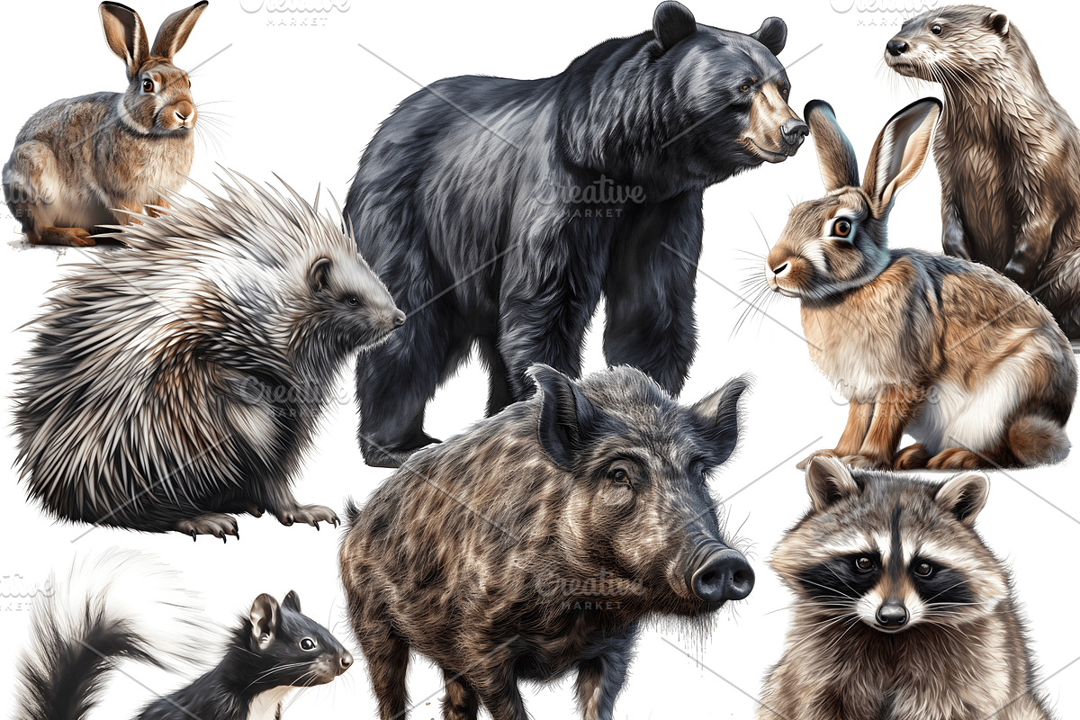 Watercolor Forest Animals Clipart, an Object Graphic by ArtisticTimberStudio (Photo 2 of 2)