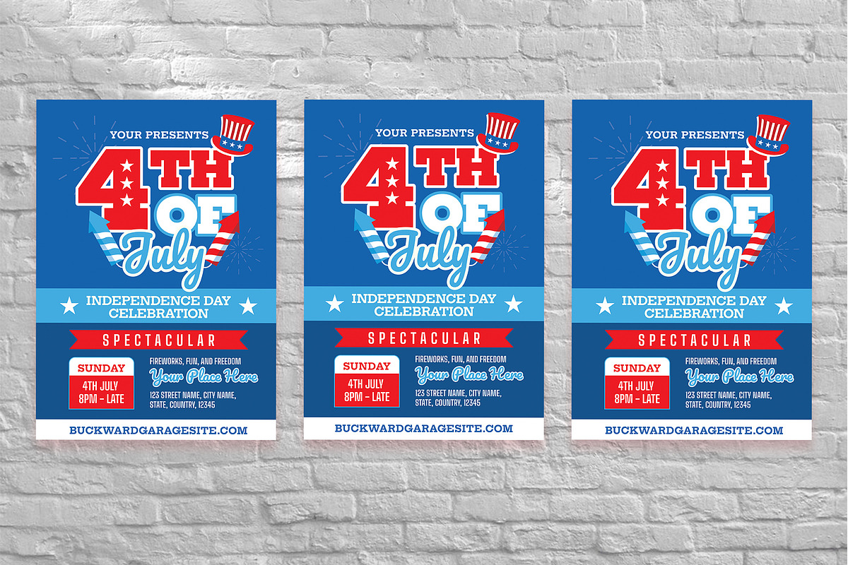 Retro 4th July Flyer Set, a Flyer Template by Aiyari Graphic (Photo 3 of 3)