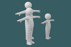 Stickman Kids In T-Pose BUNDLE