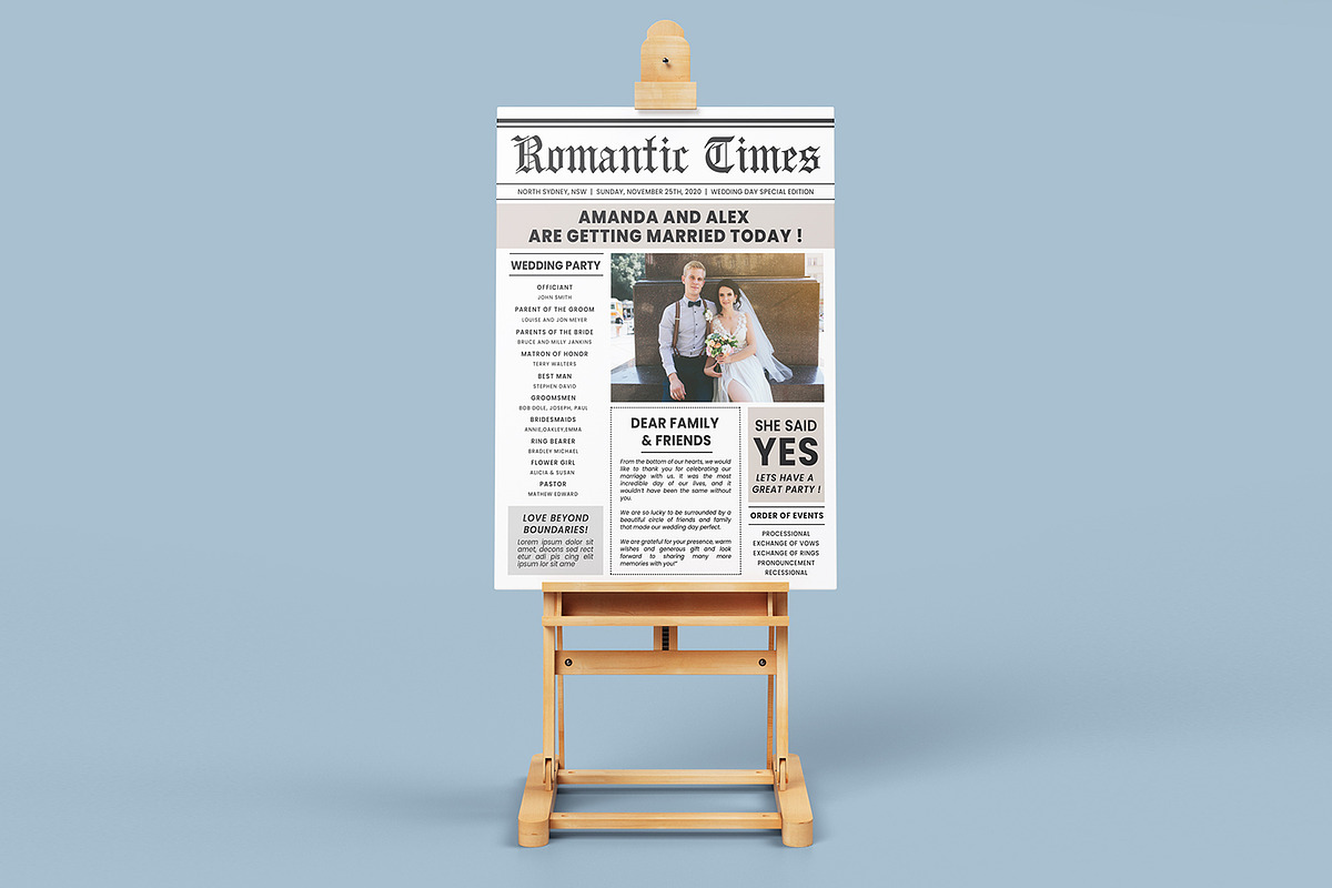 Wedding Newspaper Template, a Stationery Template by crazyOWL (Photo 3 of 3)