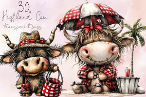 Whimsical Pool Day Highland Cow Clip, an Illustration by SVGArt