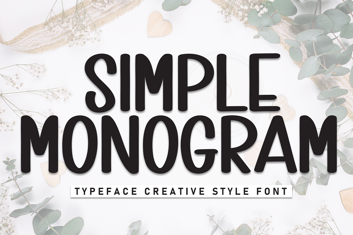 Simple Monogram | Script Font, a Script Font by Scratchones (Photo 1 of 8)