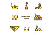 Grandma's Home Icon Set, an Outline Icon by moibalkon (Thumbnail 2 of 3)