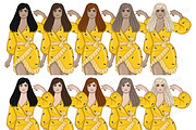 Honey Girls Clipart, a Person Illustration by GlamArtZhanna (Thumbnail 5 of 5)