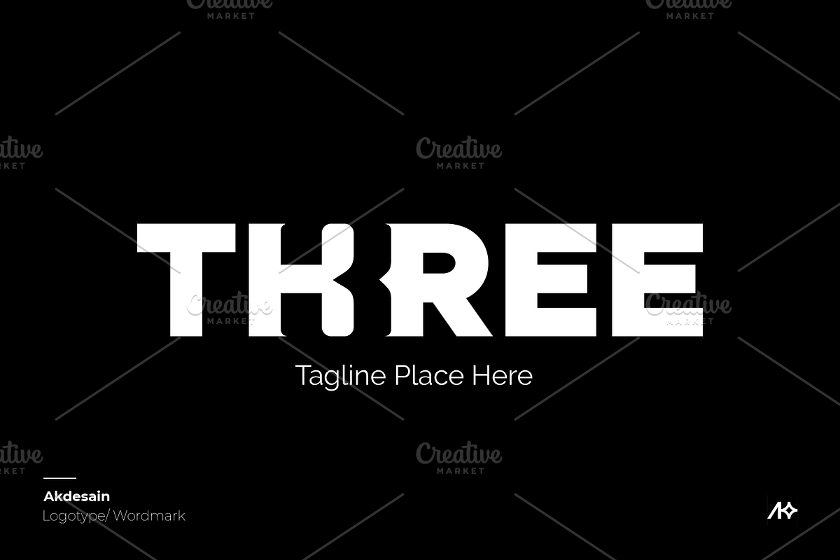 three or number 3 Wordmark Logo, a Branding & Logo Template by Akdesain