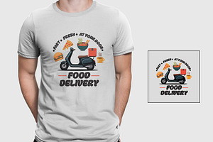 Food Delivery T Shirt Vector Design, a Stationery Template by MightyDesign