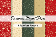 Winter seamless patterns set, a Pattern Graphic by Tati_Kli (Thumbnail 1 of 6)