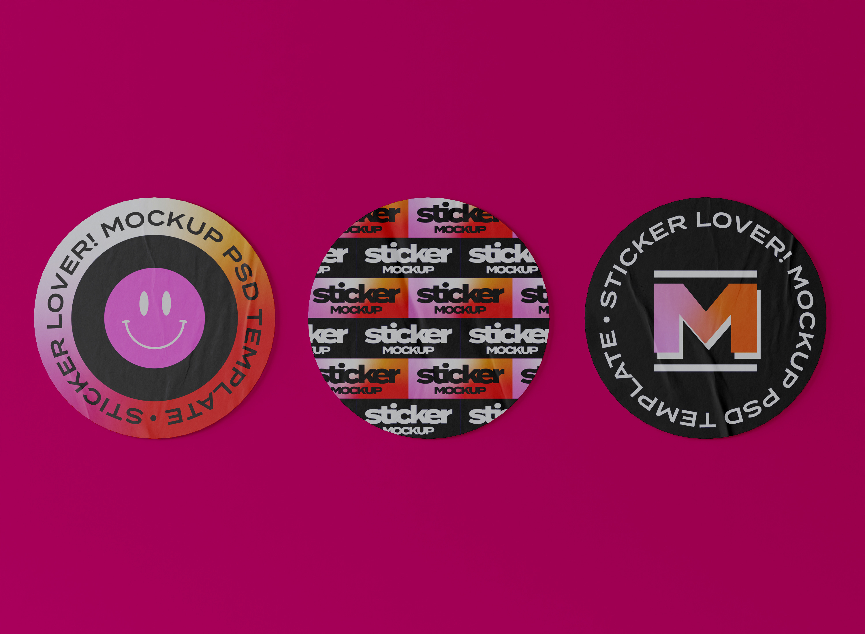 Custom Shape Sticker Mockup, a Merchandise Mockup by Mego-studio