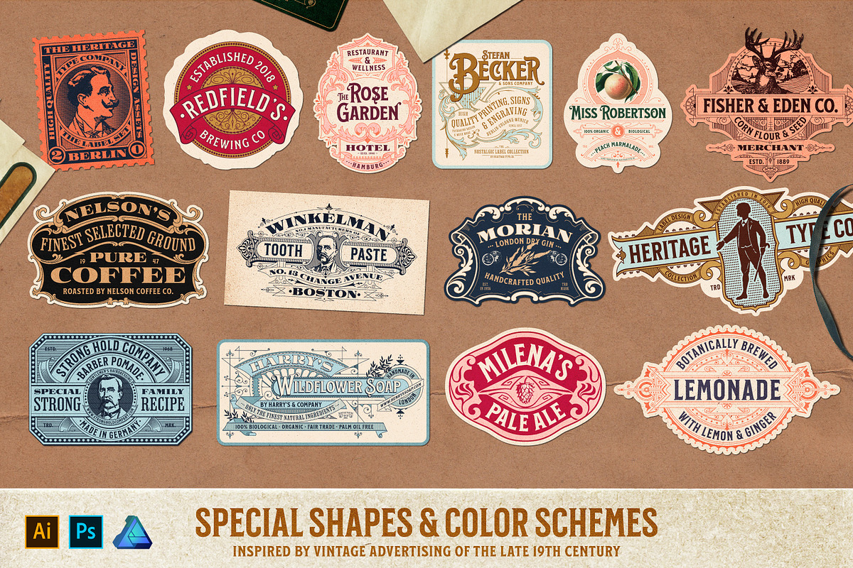 Nostalgic Font and Label Collection, a Graphic by Heritage Type Co. (Photo 4 of 14)
