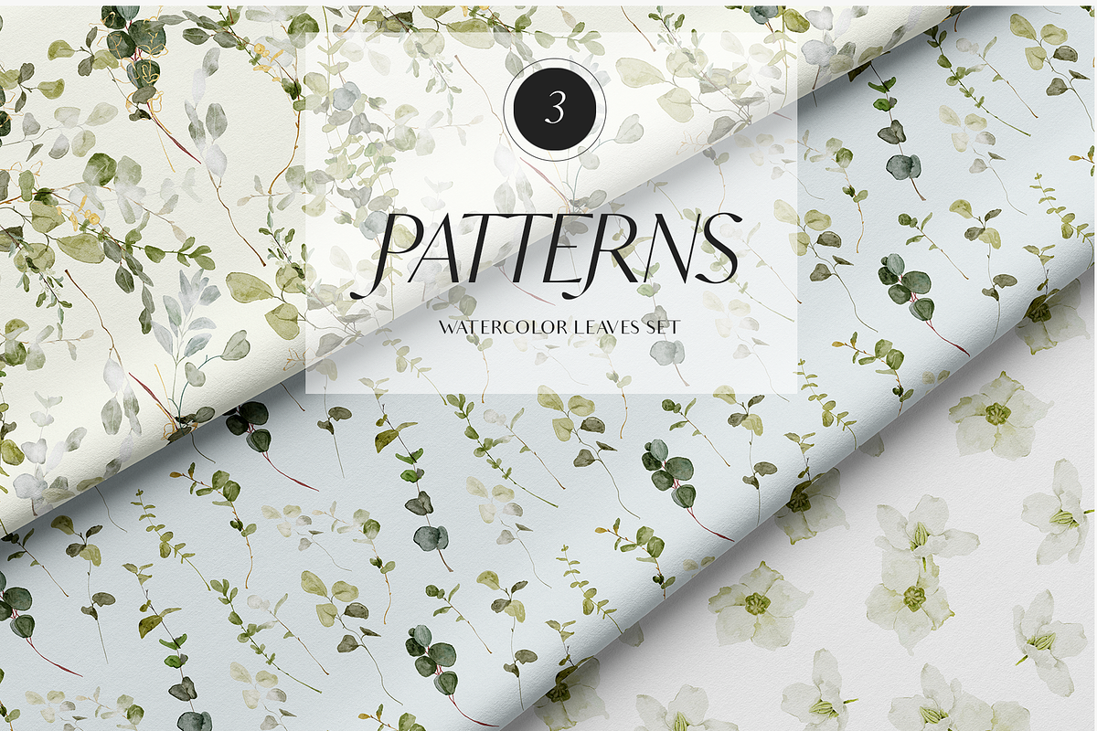 GREENERY & GOLD LEAVES watercolors, a Decorative Illustration by Grace Noboa Illustrations (Photo 3 of 14)