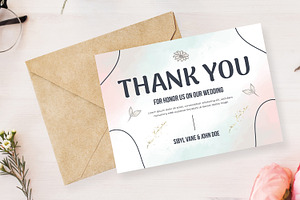 Elegant Wedding Thank You Card, a Card Template by MightyDesign