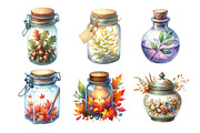 Watercolor Autumn Leaves Jar Clipart, an Illustration by Daily.Designs (Thumbnail 3 of 5)
