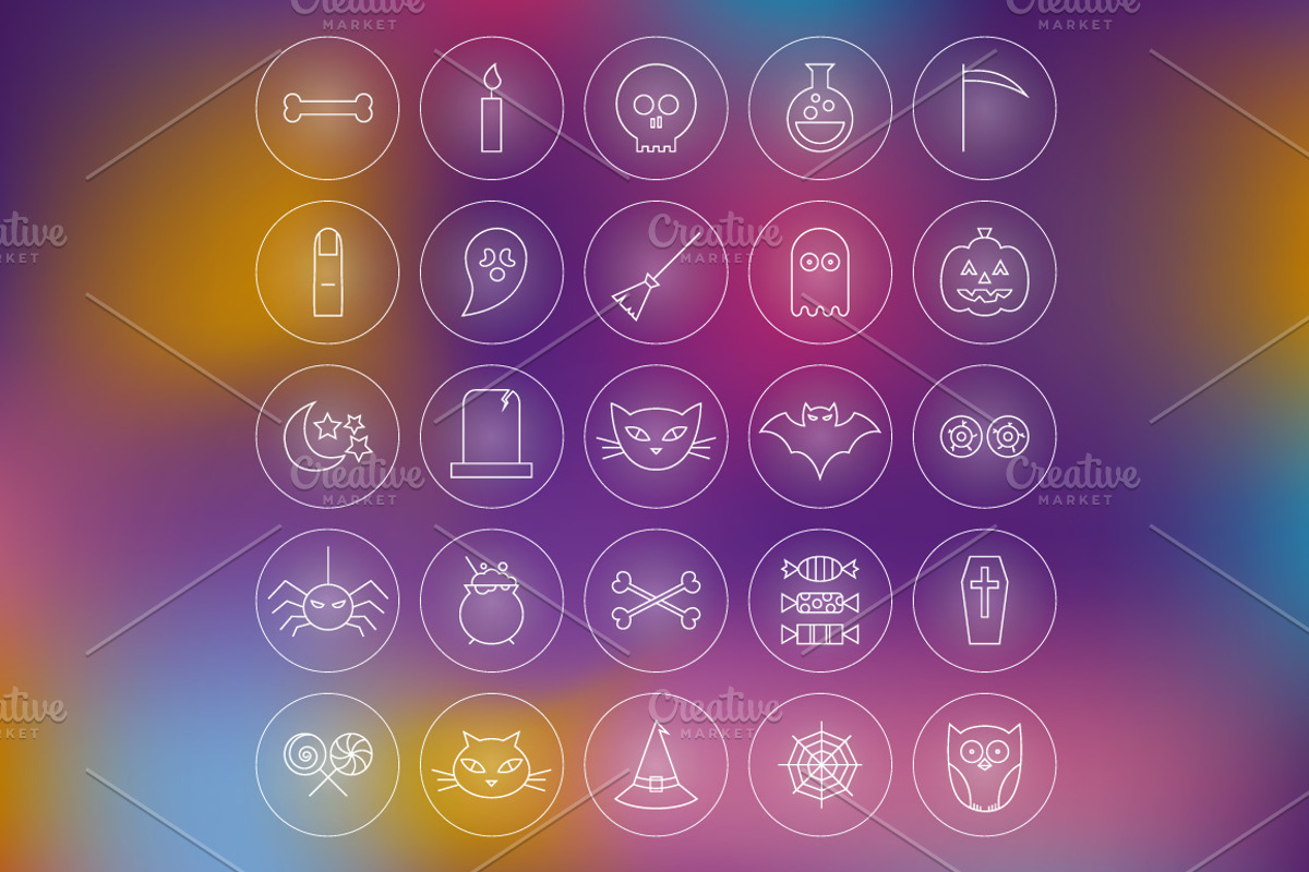 Halloween Line Art Icons preview 4