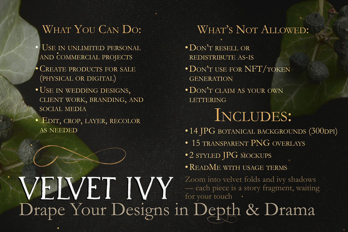 Velvet Ivy – Botanical Backgrounds |, a Background Graphic by Aga Silva (Photo 9 of 9)