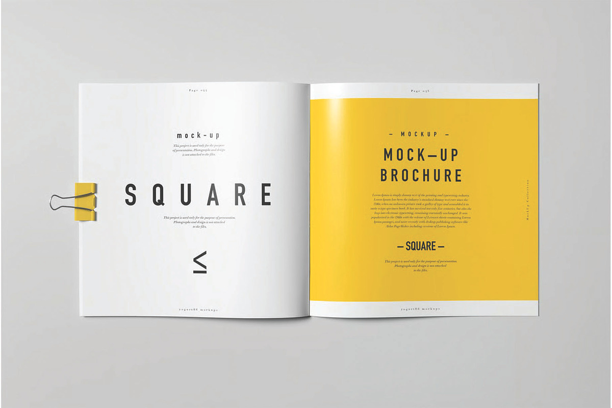 Angled Open Square Brochure Mockup, an Advertising Mockup by DesignRushMarket (Photo 1 of 2)