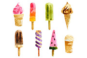 Ice cream watercolors, a Pattern Graphic by handsketched (Thumbnail 4 of 6)