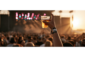 Beer Toast at Outdoor Music Festival, a Food & Drink Photo by piter.goskov