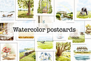 Watercolor postcards, a Food Illustration by Mimomy (Thumbnail 1 of 11)